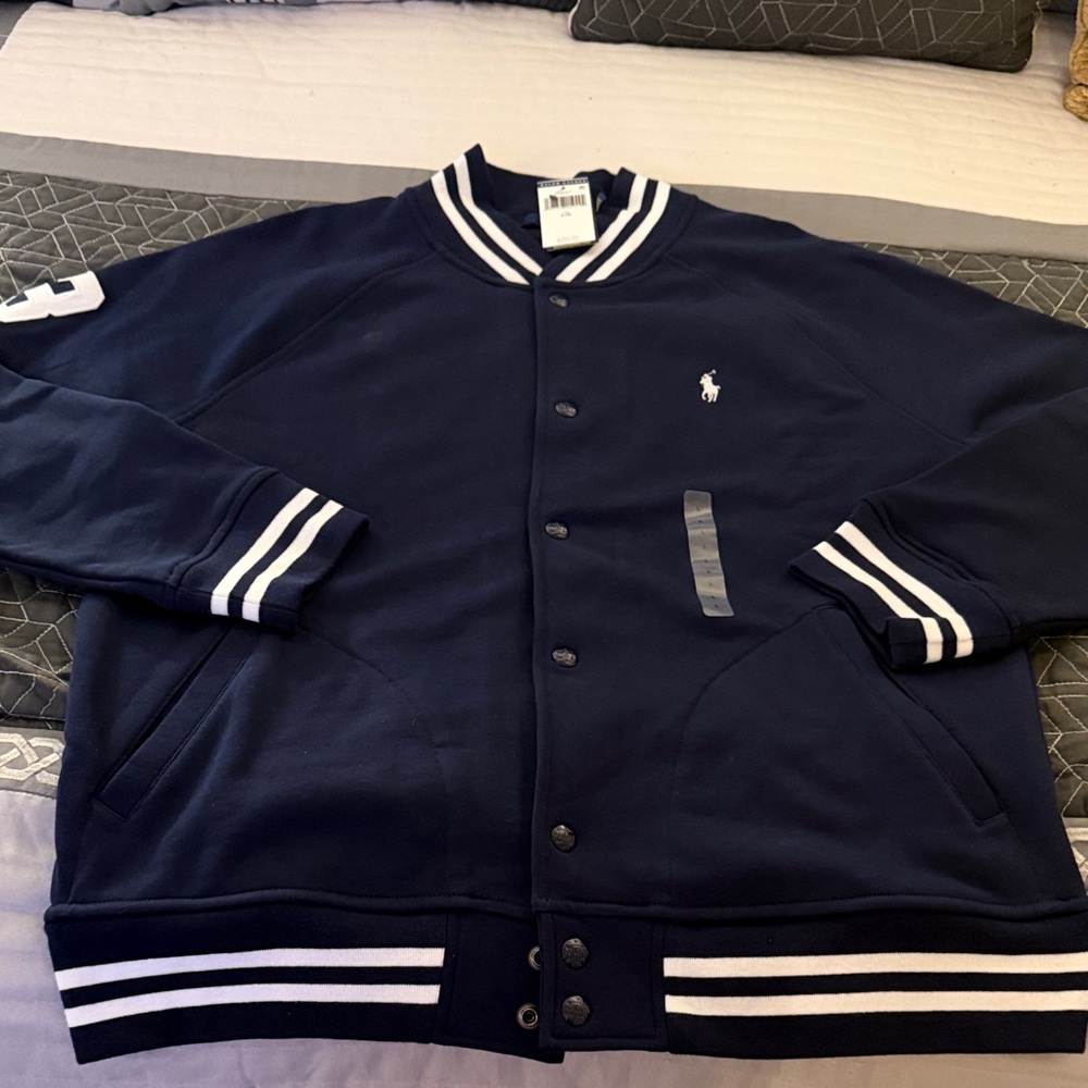 Polo by Ralph Lauren Men's Dark Blue Varsity Jacket